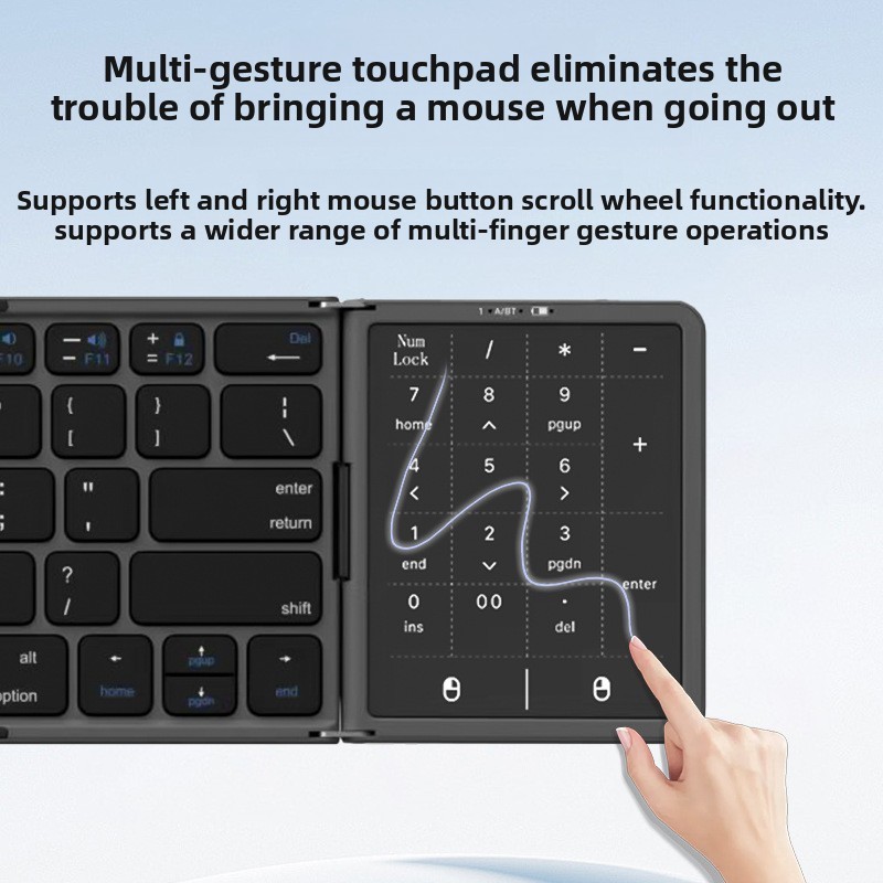 Bàn phím Bluetooth không dây ba lần Siêu mỏng Thích hợp cho điện thoại di động Máy tính bảng ipad Máy tính ba-S