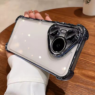 Ốp Điện Thoại Chống Sốc Mạ Sang Trọng Trong Suốt Cho Huawei Pura 80 70 Ultra P60 P50 P40 Mate 80 Pro Max 70 60 50 Pro Plus 5G Vỏ Mềm Silicon Bốn Góc