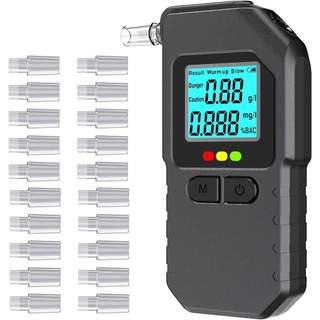 Digital Breathalyzer Alcohol Tester Portable Analyzer Detector + 20 Mouthpiece