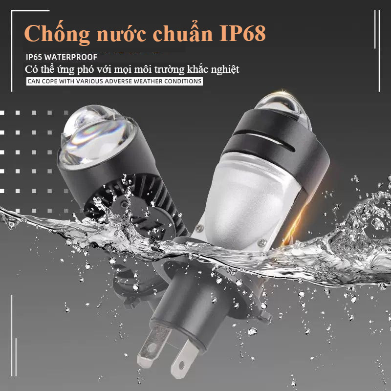 Bóng pha Led V22 Siêu sáng, chân H4 Công suất 60W, Cắt Sáng Chống Chói Bảo, Cho Ô Tô Xe Máy