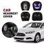 JUNYUE88US 2 Vỏ tựa đầu ô tô, Vỏ gối ô tô phóng đại hoạt hình, Biểu cảm xúc có mũ trùm đầu Biểu hiện khuôn mặt ngộ nghĩnh Có thể giặt được Vỏ bọc đầu ghế ô tô chống vết bẩn Nội thất ô tô