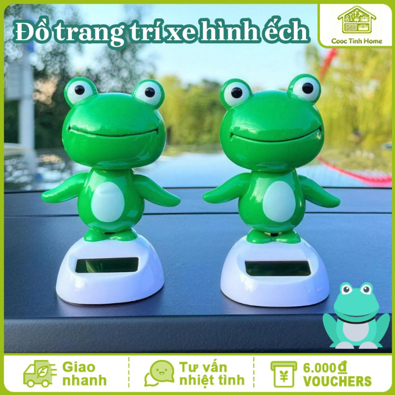 Mô Hình Ếch Lắc Lư Chạy Năng Lượng Mặt Trời - Đồ Trang Trí Dễ Thương Cho Ô Tô & Bàn Làm Việc - Đồ Trang Trí Xe Hình ếch