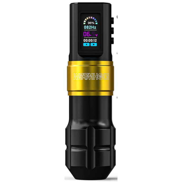 Bút xăm không dây Wormhole - 8V 8000RPM, 4mm Stroke, Màn hình LCD