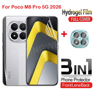 Bảo Vệ Màn Hình Cho Poco M8 Pro 5G 2026 Mặt Trước Mặt Sau Ống Kính Full Cover Bảo Vệ Hydrogel Phía Sau Camera Bảo Vệ
