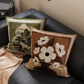 45x45cm Lễ Hội Mùa Xuân Sofa Trang Trí Phong Cách Trung Cổ Sofa Gối Retro Hộ Gia Đình Gối Đầu Giường Gối Đệm Vịnh Cửa Sổ Tựa Lưng Lõi Có Thể Tháo Rời Có Thể Giặt Được Cảm Giác Cao Cấp 01