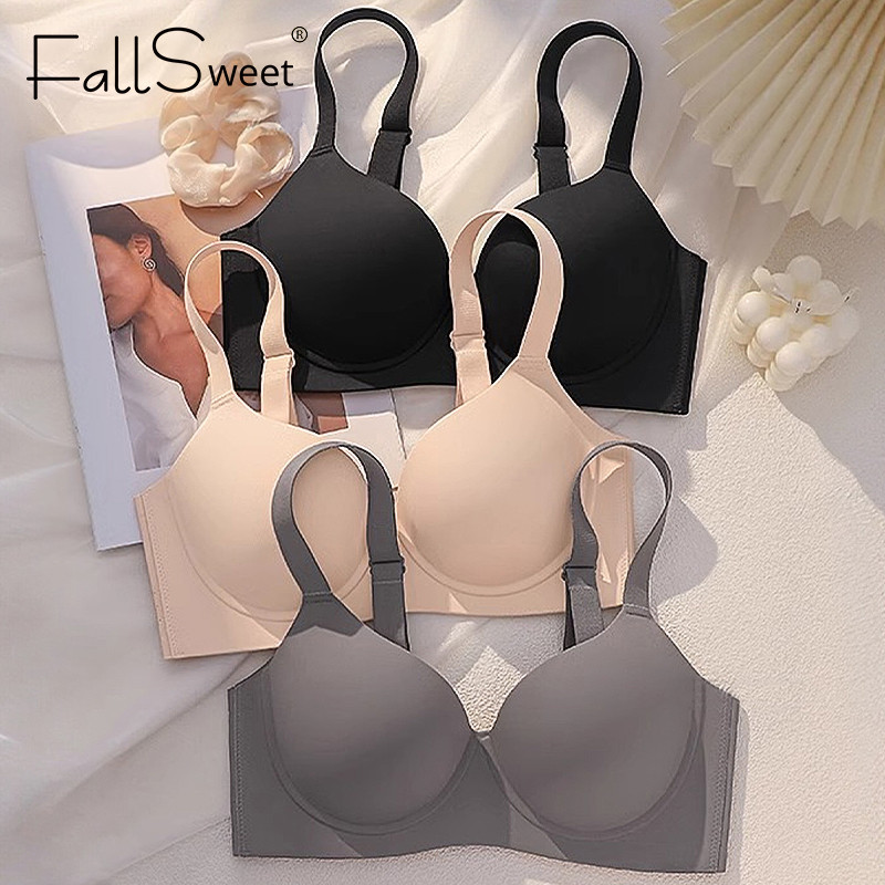 FallSweet 2 Chiếc Bigsize Liền Mạch Áo Ngực Cho Nữ Có Vòng Thép Đẩy Lên Brassiere Chống Chảy xệ Điều Khiển Đồ Lót