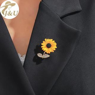 JU Huy hiệu pha lê sang trọng thiết kế hoa hướng dương thổ cẩm - Phụ kiện thời trang cho áo khoác văn phòng và tiệc cưới VN