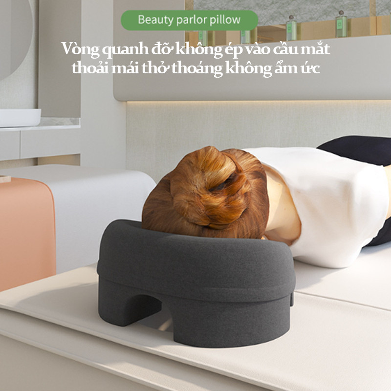 Gối úp mặt công thái học Face Down, memory foam thoáng khí, massage mặt & cổ salon, thẩm mỹ viện, gối úp mặt