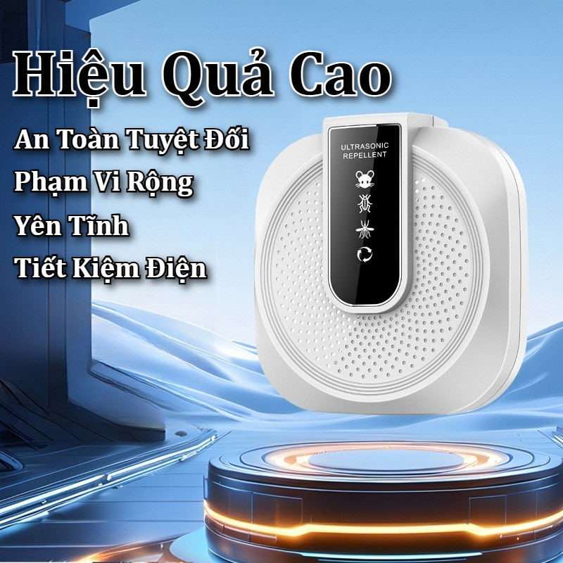 Máy Đuổi Chuột Siêu Âm Tần Số Cao Công Suất Lớn, Tự Động Đổi Tần Số, An Toàn Cho Gia Đình và Vật Nuôi