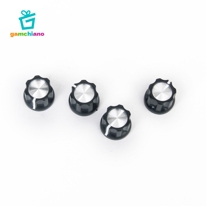 Bộ 4 Núm Xoay Điều Khiển Âm Lượng 6 Mm Trục Trong Cho Đàn Guitar Đen