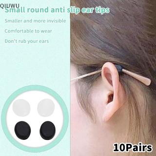 QIUWU 10 Cặp Kính Kẹp Tai Silicon Chống Trơn Trượt Kính Mắt Chân Móc Tai Nút Chặn Braet Phụ Kiện Giá Đỡ Đầu Đền.