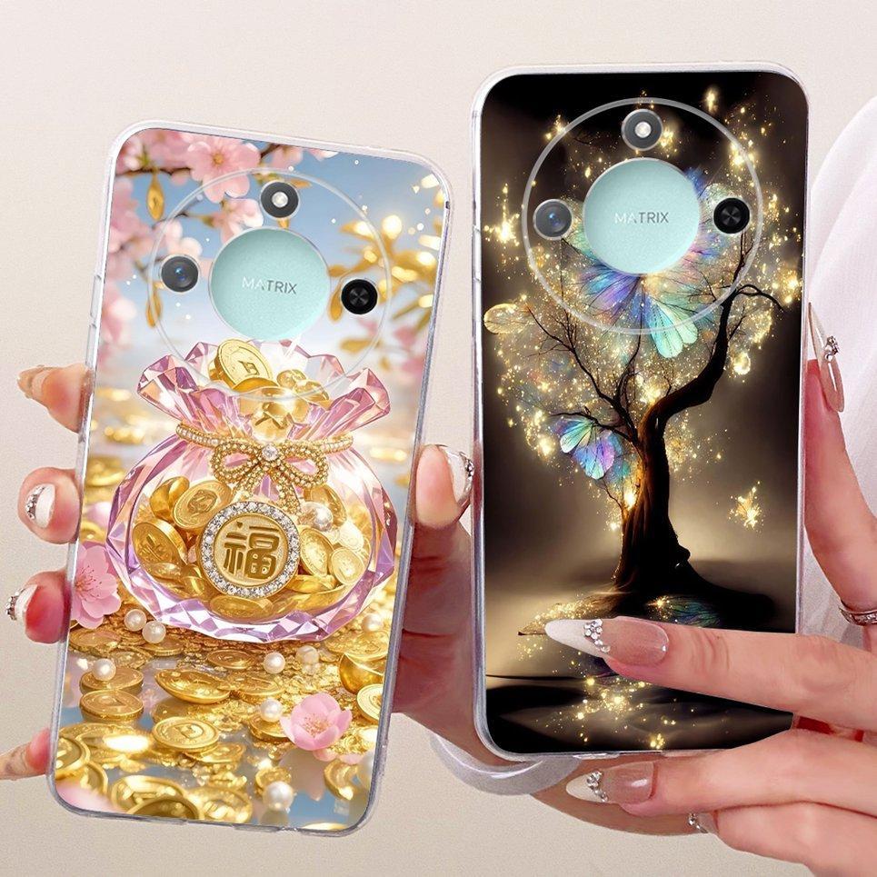 Dành Cho Honor X9C Smart Honor X60 Ốp Điện Thoại Rồng Trung Quốc Mèo Dễ Thương Hoạt Hình Họa Tiết Rồng Vỏ Mềm Trong Suốt Silicon Ốp Lưng