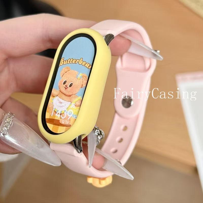 Ốp Lưng Mềm + Dây Đeo Cho Xiaomi Mi Band 10 9 8 NFC Phụ Kiện Vòng Tay Silicon Thể Thao Cho Miband 10Ceramic Phiên Bản Dây Đeo Tay