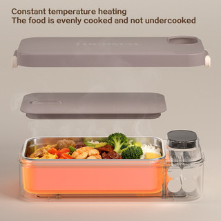 Hộp Bento điện 304 chạy bằng thép không gỉ USB Giữ ấm thực phẩm, tận hưởng bữa ăn tươi mát. Bữa ăn đang di chuyển
