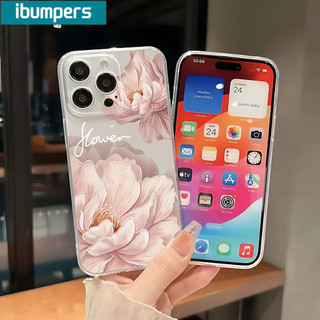 Ibumpers Ốp Điện Thoại Hoa Mẫu Đơn Màu Hồng Thanh Lịch Phong Cách Đôi Trong Suốt Mềm Cao Cấp Chống Sốc Cho iPhone 11 12 13 14 15 16 17 Pro Max IP 7 8 Plus Iphon X XS XR Xs max