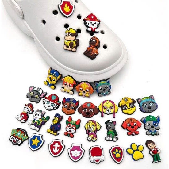 Set 12 Sticker/ Charm gắn dép chó cứu hộ vui vẻ