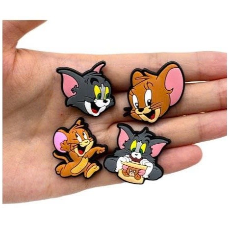 Set 12 Sticker/ Charm gắn dép Tom và Jerry