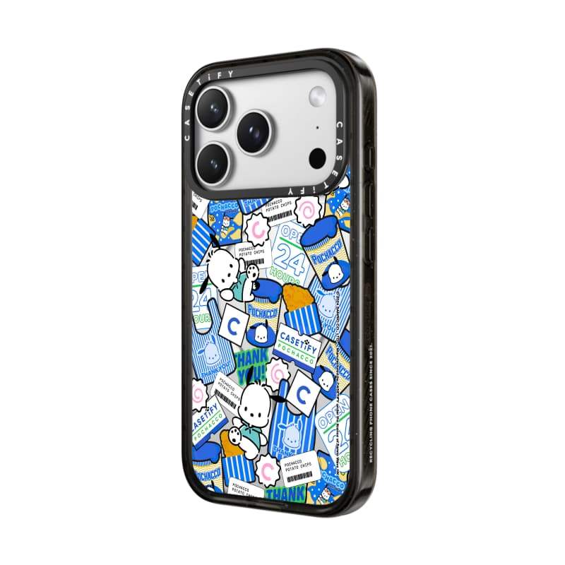 CASECASE X Pochacco Sticker Case Black / Sky Blue / Pink Fizz Candy Collection Màu sắc trong suốt cứng hút từ tính Vỏ tác động cho Apple IPhone 13 14 15 16 17Pro Max Plus Có hộp