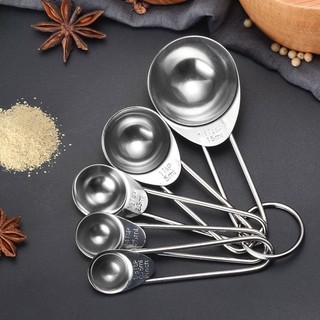 【COD】Set 5 thìa đong inox bền bỉ, dành cho việc định lượng chính xác các loại bột, hạt và chất lỏng trong chế biến thực
