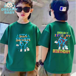 COD✅ (Hồ Chí Minh)DREAMY BABY 67 Áo phông in nhân vật số nguyên tố！Áo phông trang phục nam trẻ cho mùa hè✨-4