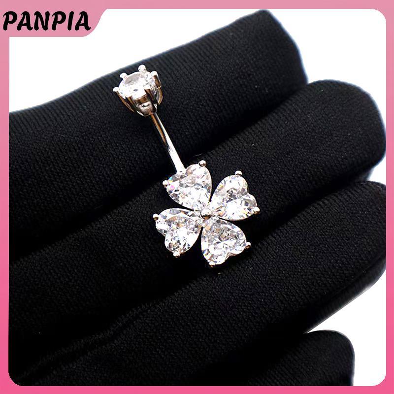 Nhẫn rốn nữ dễ thương, làm từ thép không gỉ và zircon, quà tặng hoàn hảo cho bé gái