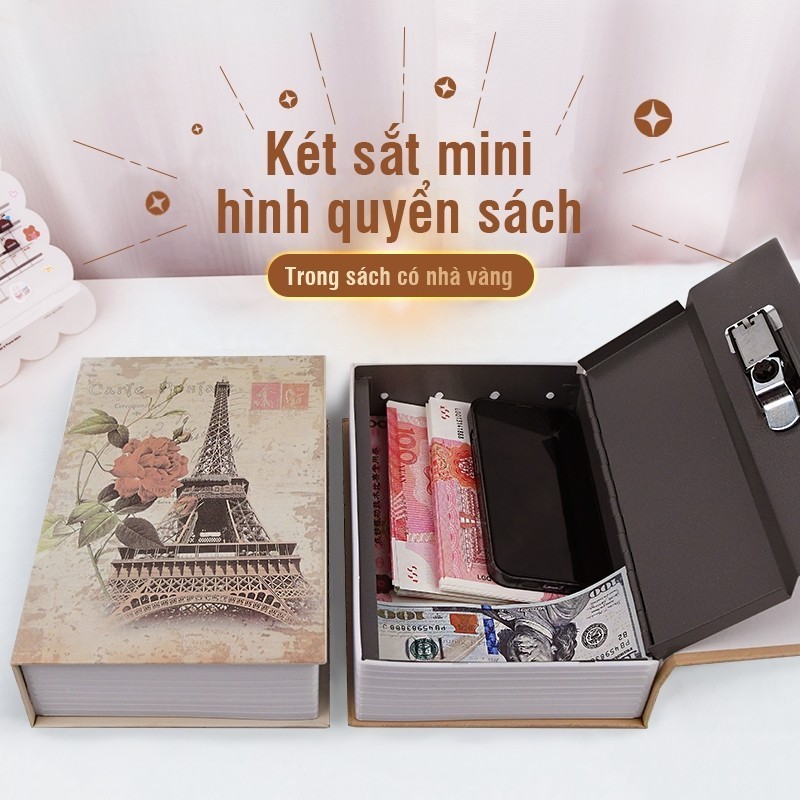 Tủ khóa sách mini cao cấp —— hộp tiết kiệm có khóa mật khẩu, thiết kế tinh tế, an toàn và đáng tin cậy