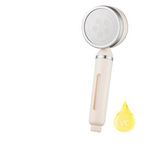 Vòi sen lọc nước tăng áp màu hồng kem, chất liệu ABS bền, phun nước tăng áp, tặng kèm 3 lõi lọc