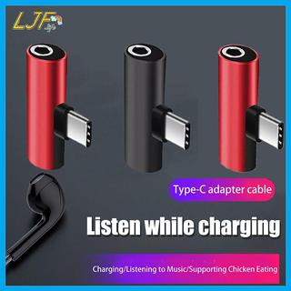 LJF USB Type-C sang 3,5 Mm Tai nghe Bộ chuyển đổi kim loại Bộ chia sạc có âm thanh Aux Ja sang nhiều mẫu điện thoại Sạc / Nhạc / Gọi VN