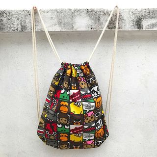 Harajuku Phong Cách Dây Rút Ba Lô Nam Nữ Vải Đôi Vai Đơn Giản Chống Thấm Nước Thể Thao Thể Dục Học Sinh Túi ins