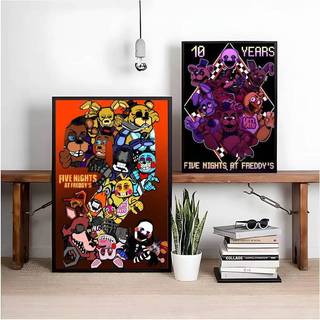 Năm Đêm Tại Freddy 's FNAF Canvas Poster Cho Cafe Văn Phòng Thanh Trang Trí Tường Ý Tưởng Quà Tặng Tuyệt Vời