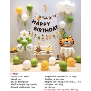 Set bóng trang trí sinh nhật cho bé trai, bé gái, combo bóng trang trí thôi nôi cho bé DF3