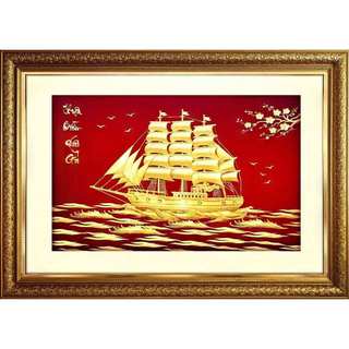 Tranh Thuận Buồm Xuôi Gió mới 02 tráng gương đóng khung