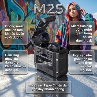 Tai Nghe M25 Bluetooth V5.3 Kết Nối Tốt Hơn, Tiếng Ồn Giảm Thiểu Và Thời Gian Sử Dụng 6 Giờ