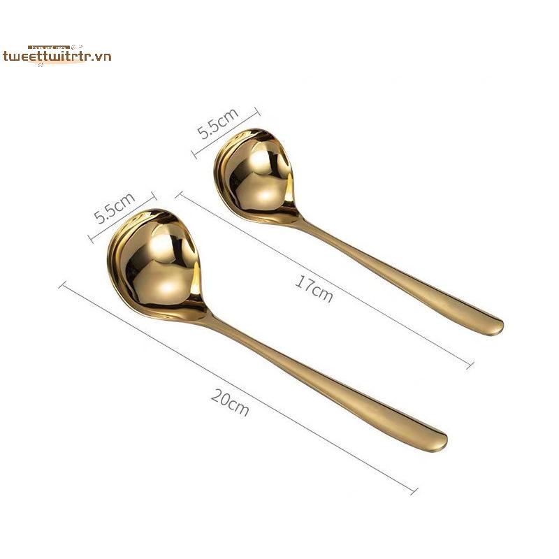 TRTR 1 Chiếc Thép Không Gỉ 304 Thìa Canh Thìa Cơm Thìa Tay Cầm Dài Thiện Đầu Lớn Dao Kéo Hộ Gia Đình Bộ Bếp Canh Spoo VN