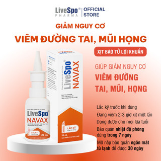 Bình xịt LiveSpo Navax Chuyên dụng (20ml) - Giảm nguy cơ sổ mũi, nghẹt mũi, viêm tai, mũi, họng