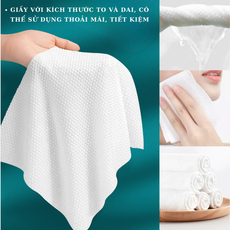 Khăn mặt khô dùng một lần Minaier, khăn mặt gói lớn 600g an toàn cho da chất lượng