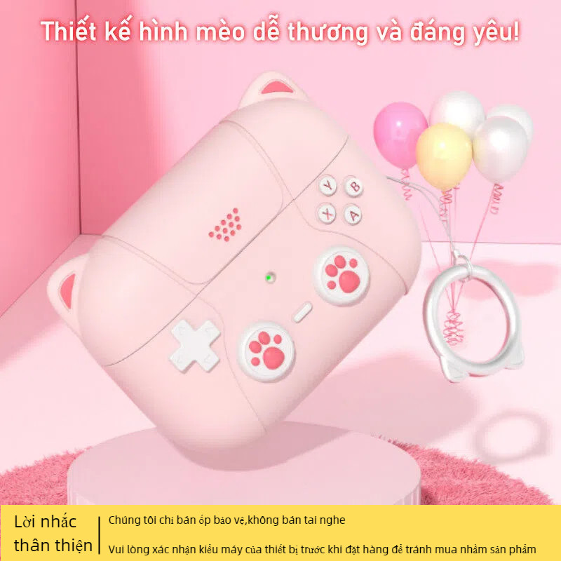 Vỏ Bảo Vệ Tai Nghe Silicon Chống Rơi - Dễ Thương Hình Mèo - Phù Hợp AirPods 3/4, Bảo Vệ Toàn Diện