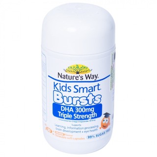 Nature's Way Kids Smart Bursts DHA 300mg Triple Strength - Bổ sung DHA, hỗ trợ tốt cho não bộ và mắt