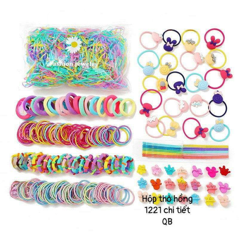 set 1221 chi tiết dây buộc tóc xinh xắn cho bé gái