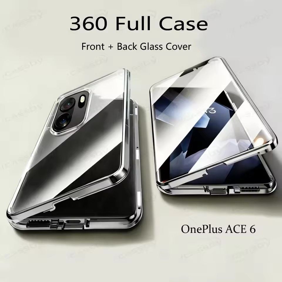 Khung Kim Loại 360 Bảo Vệ Toàn Diện Cho OnePlus 15 13 13R 13T 12 12R 11 11R ACE 6 6T 5 3 2 PRO Nam Châm Hấp Phụ Hai Mặt Kính Cường Lực Dành Cho One Plus 15
