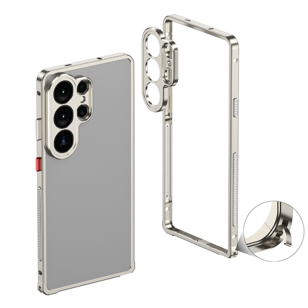 Ốp Lưng Làm Mát Hợp Kim Nhôm Cho Samsung galaxy S26 S25 S24 S23 Ultra Plus S26 + Vỏ Cảm Giác Da Kim Loại Camera Bảo Vệ Khung Tản Nhiệt