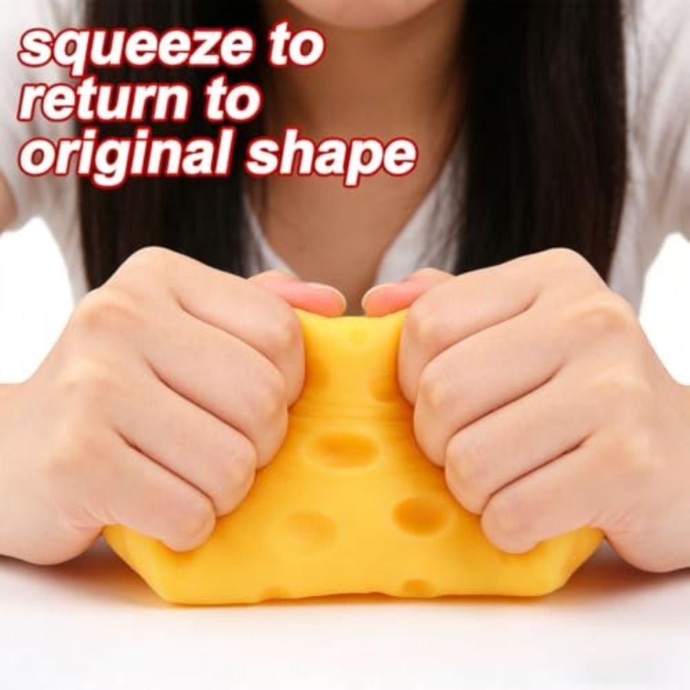 JUIC Big Cheese Squishy, Cảm Giác Giảm Căng Thẳng Mềm Mới Lạ Phô Mai Khổng Lồ Squishys, Thư Giãn Thực Phẩm Màu Vàng Chủ Đề Phô Mai Khối Đồ Chơi