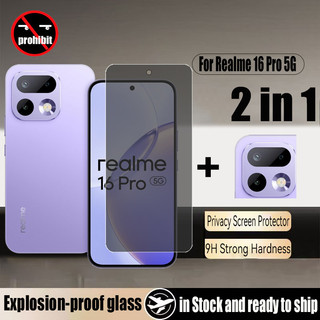 Kính cường lực chống nhìn trộm Realme 16 Pro 2 trong 1 Bảo vệ màn hình riêng tư cho Realme 15T 14 14x 12x 11x 13 12 Plus 5G & Phim ống kính máy ảnh