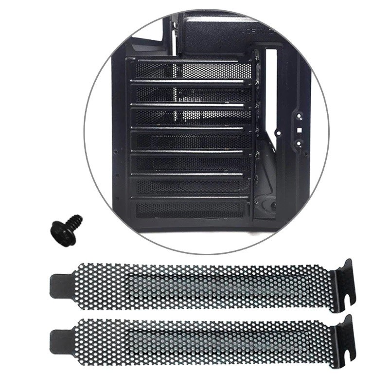 Thanh chắn Card VGA phía sau case chống bụi 5 miếng Kích thước: Dài 12cm，Miếng Chắn Khe PCI，Chống Bụi, Côn Trùng