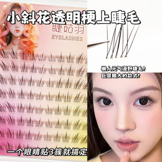 Hoa xiên nhỏ Lông mi giả Trong suốt Thin Terrier Eye End Kéo dài Lông mi ánh sáng