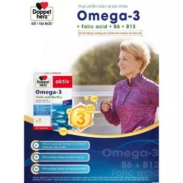 Dầu Cá Omega 3 Doppelherz - Bổ Sung Omega 3, Acid Folic, Duy Trì Sức Khỏe Tim Mạch (30V)