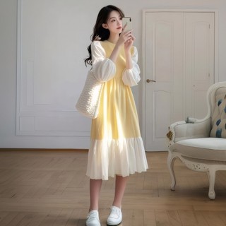 Váy nữ xu hướng hot mùa xuân 2026, màu vàng cao cấp, siêu thời trang, thanh lịch và sang trọng