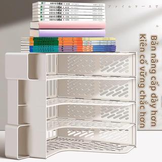 Giá Để Tài Liệu 4 Ngăn - Kệ Đựng Sách Nhựa Hiện Đại Cho Bàn Học Và Văn Phòng, Sáng Tạo