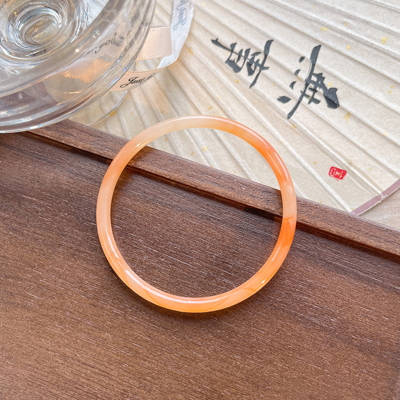 Vòng tay kính giả chalcedony nữ có khô hoa hồng và jingle - Style Trung Quốc mới lạ