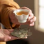 Miếng Lót Ly Vải Vân Sa Họa Tiết Hoa Cỏ Á Đông - Chống Thấm Nước & Cách Nhiệt - Đế Lót Trang Sức, Nến Thơm & Phụ Kiện Decor [8cm]